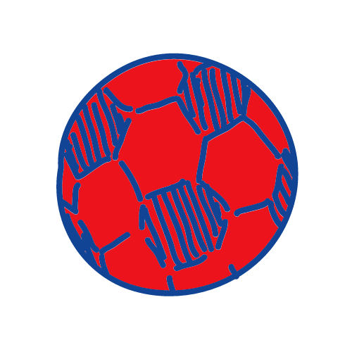 blue & red soccerball