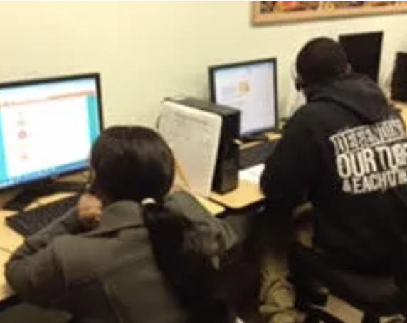 Students at computer