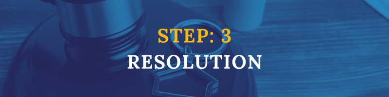 Third Step in the Grieving Procedures  is to resolve.