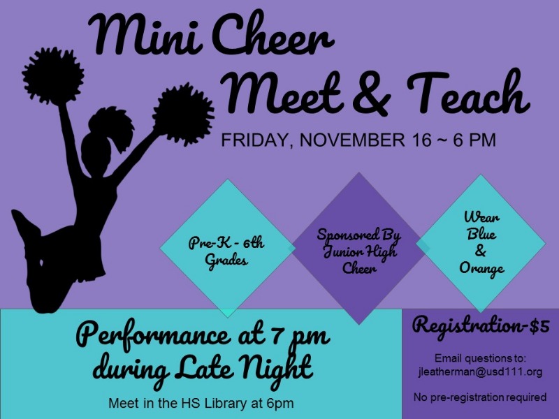Mini Cheer Meet and Teach flyer info