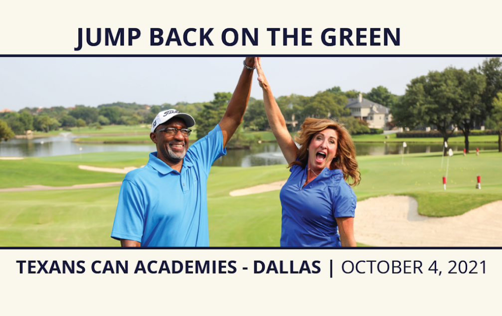 Jump back on the green 2021 Woman and man high five 