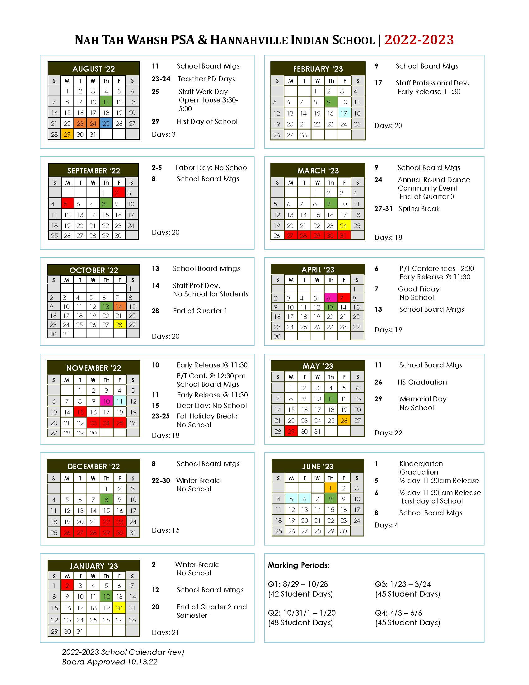 School Calendar 