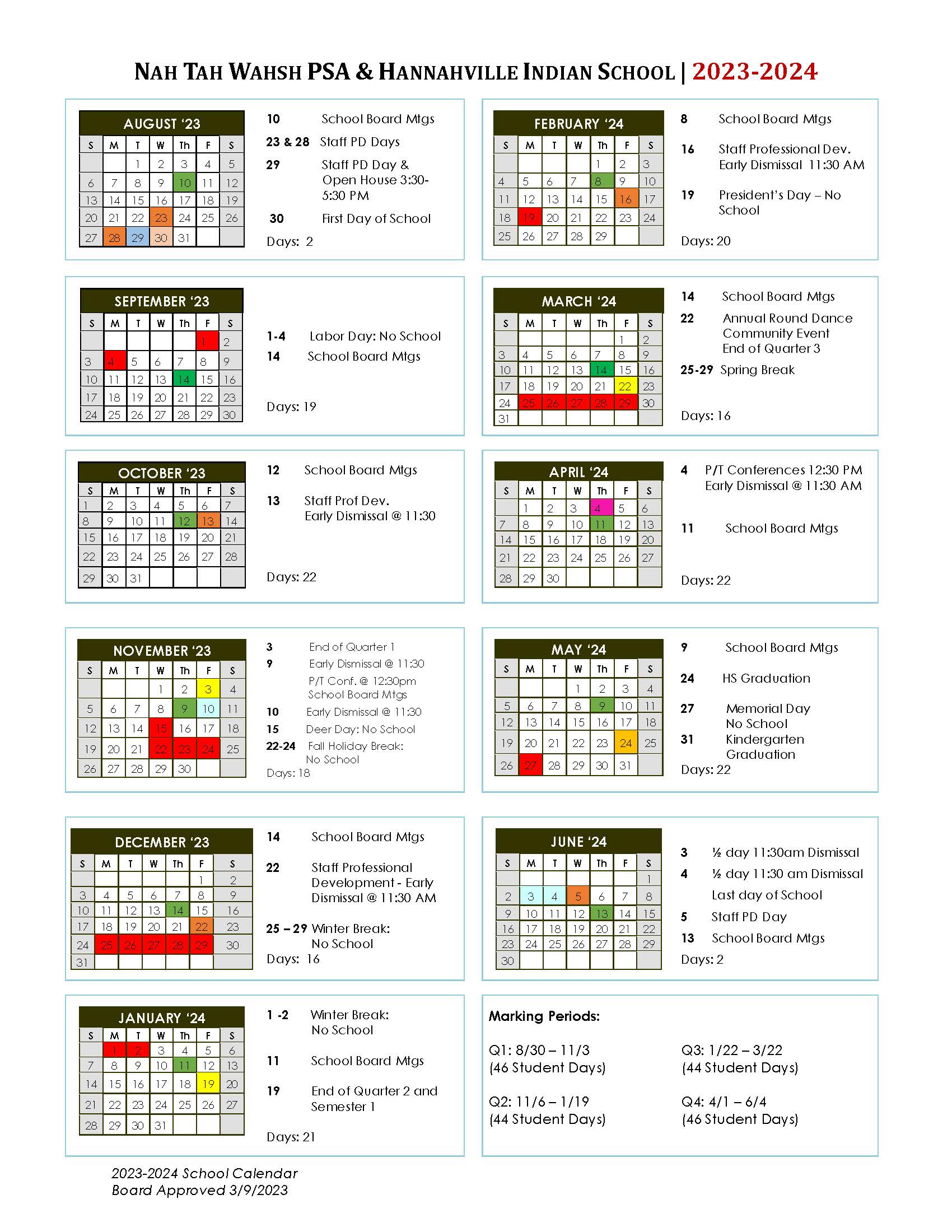 School Calendar | Nah Tah Wahsh PSA