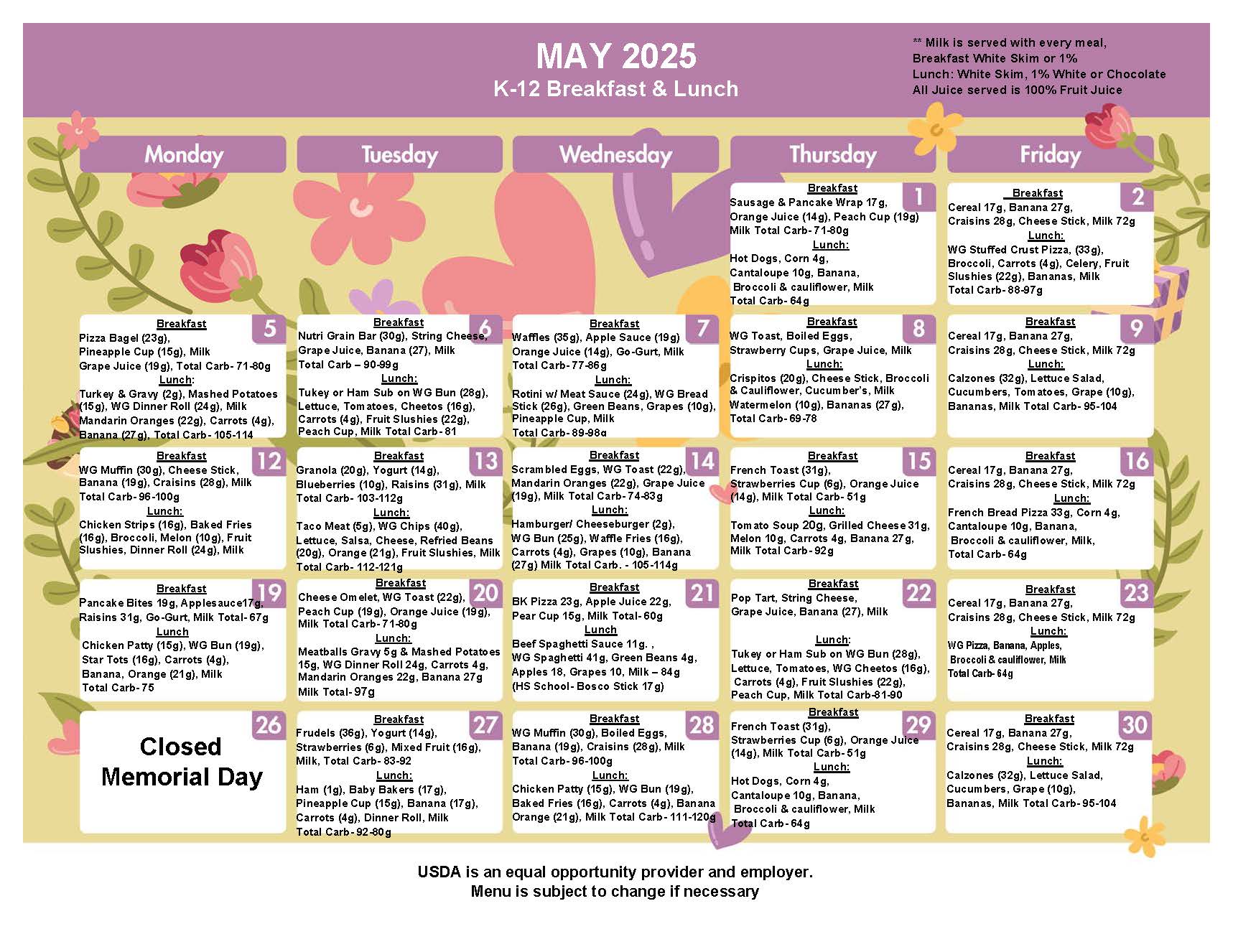 May Menu