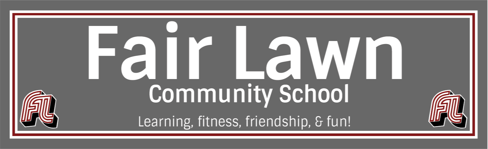 Community School Logo: Fair Lawn Community School : Learning, fitness, friendship, and fun!