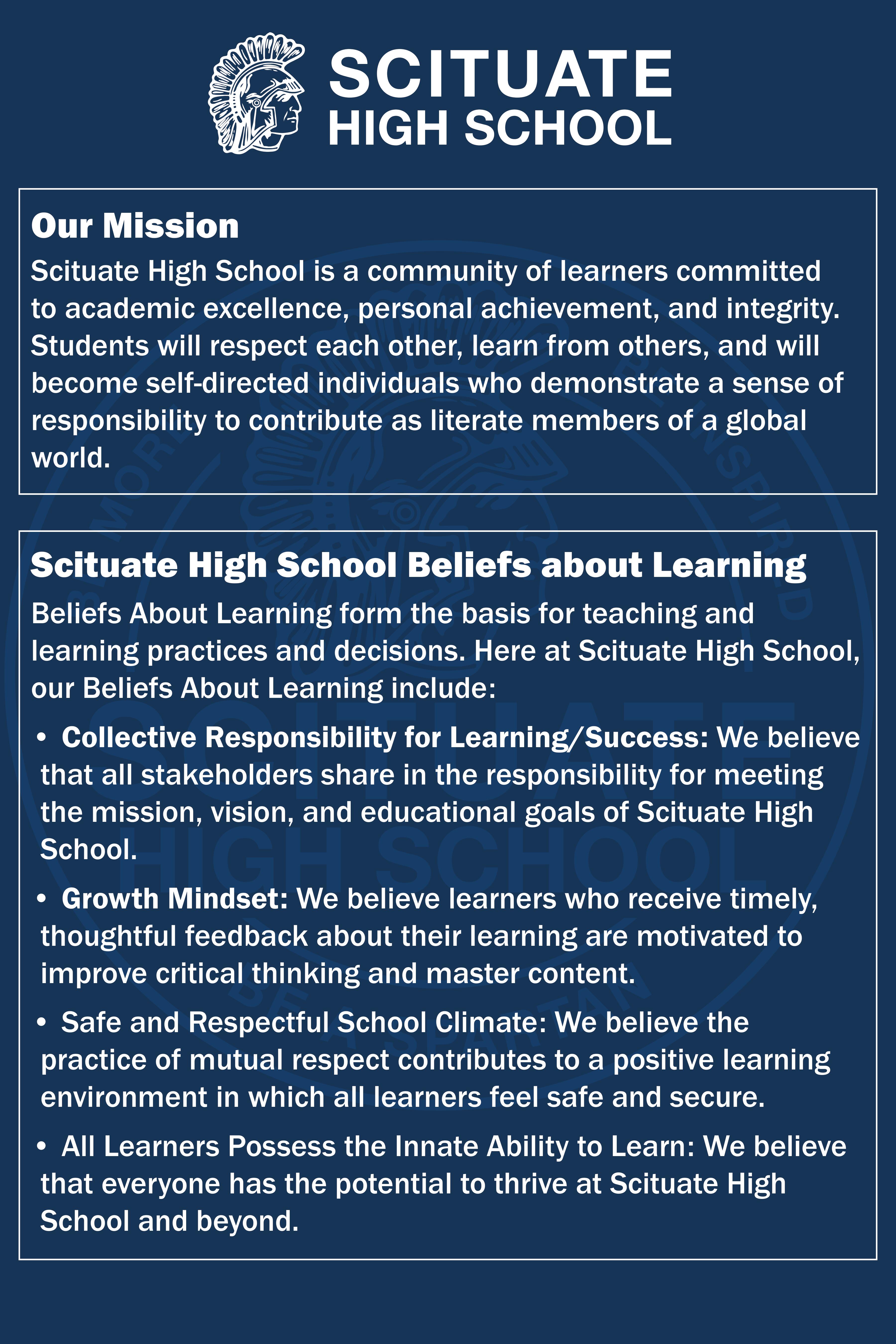 SHS Mission and Beliefs statements