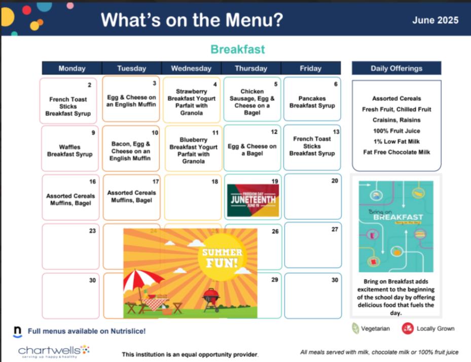 June Breakfast Menu