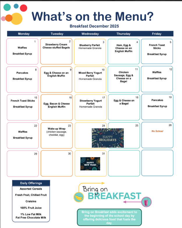 December Breakfast Calendar
