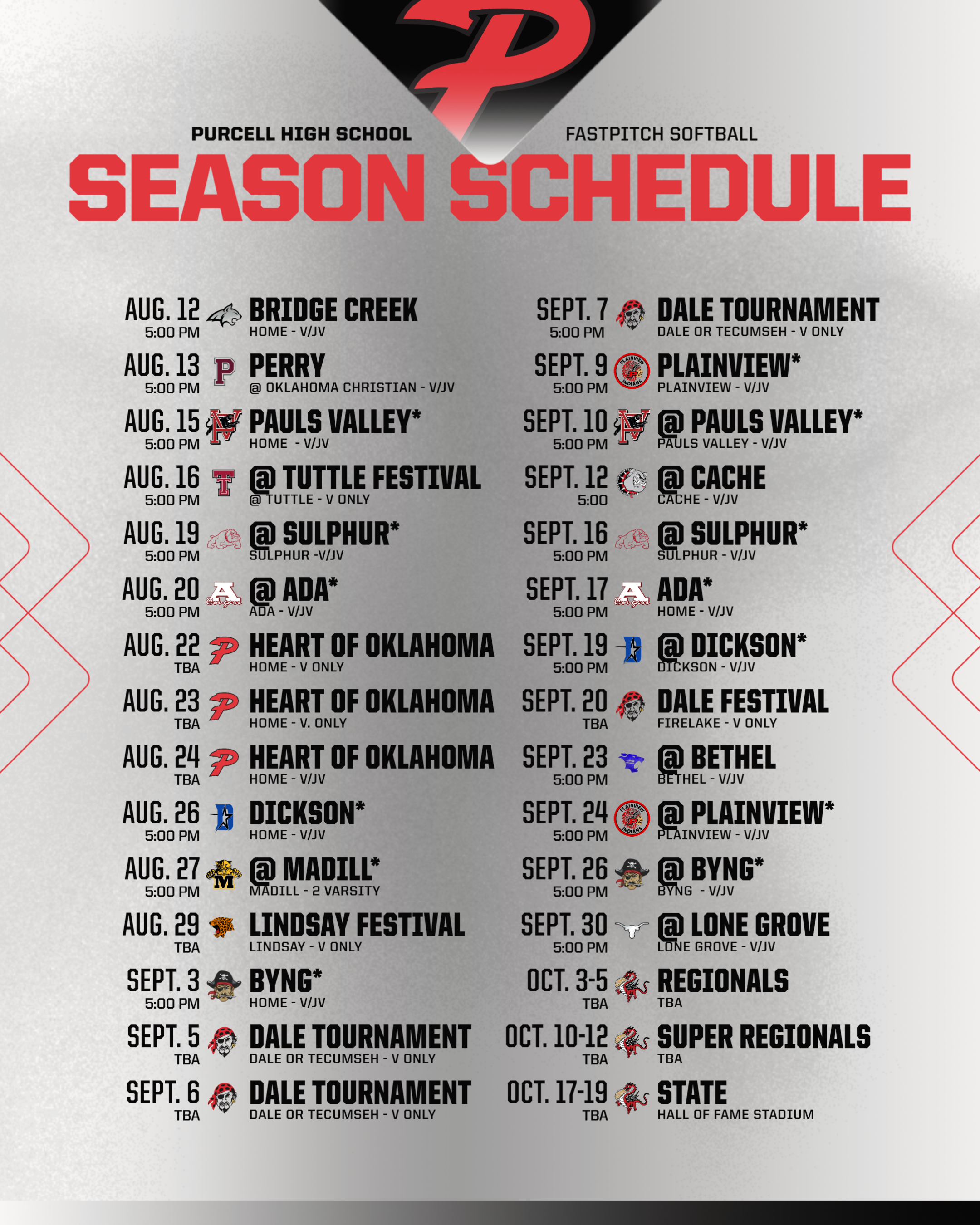 High School Fastpitch Schedule