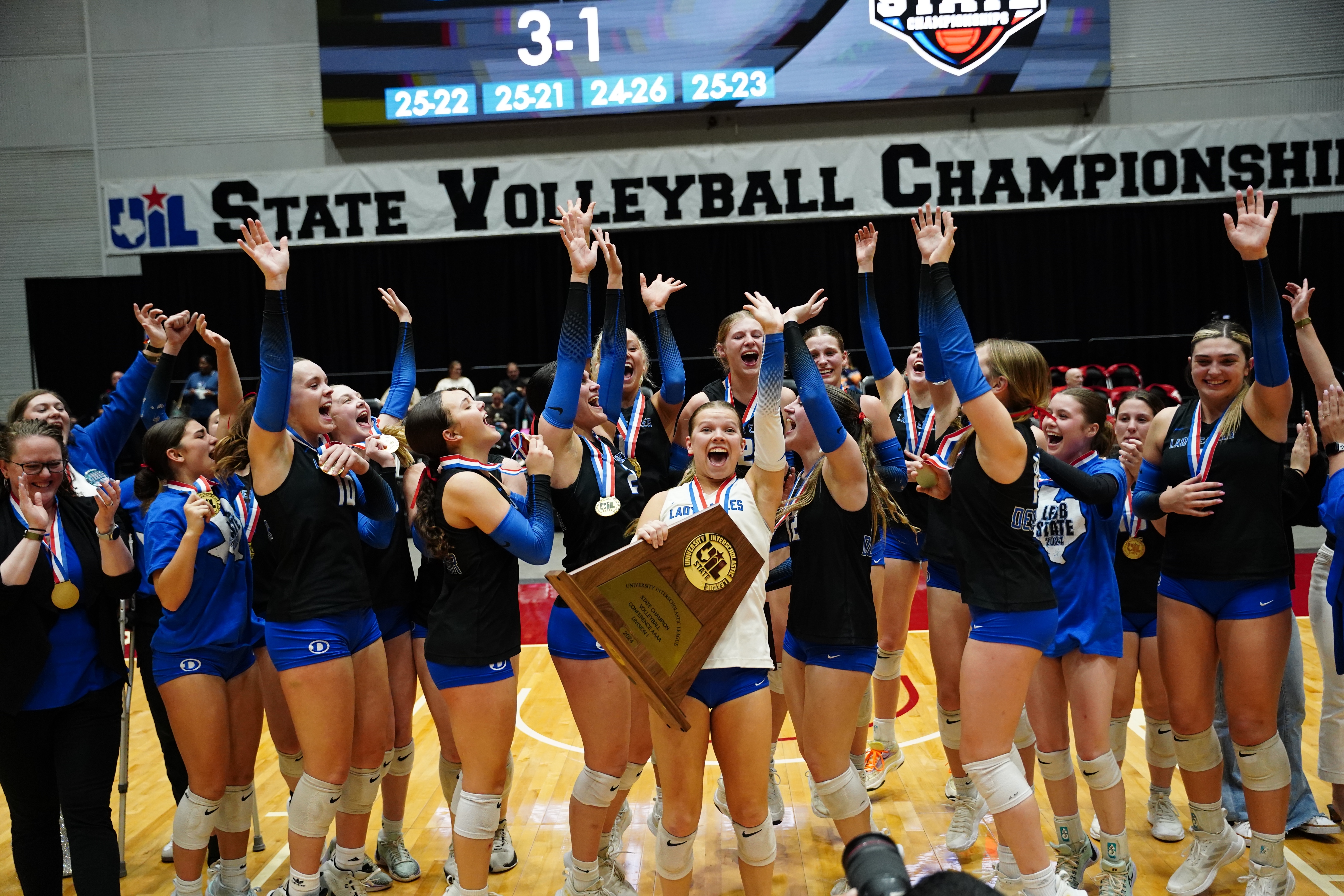 Decatur Lady Eagles awarded after the UIL State Volleyball Championship Game