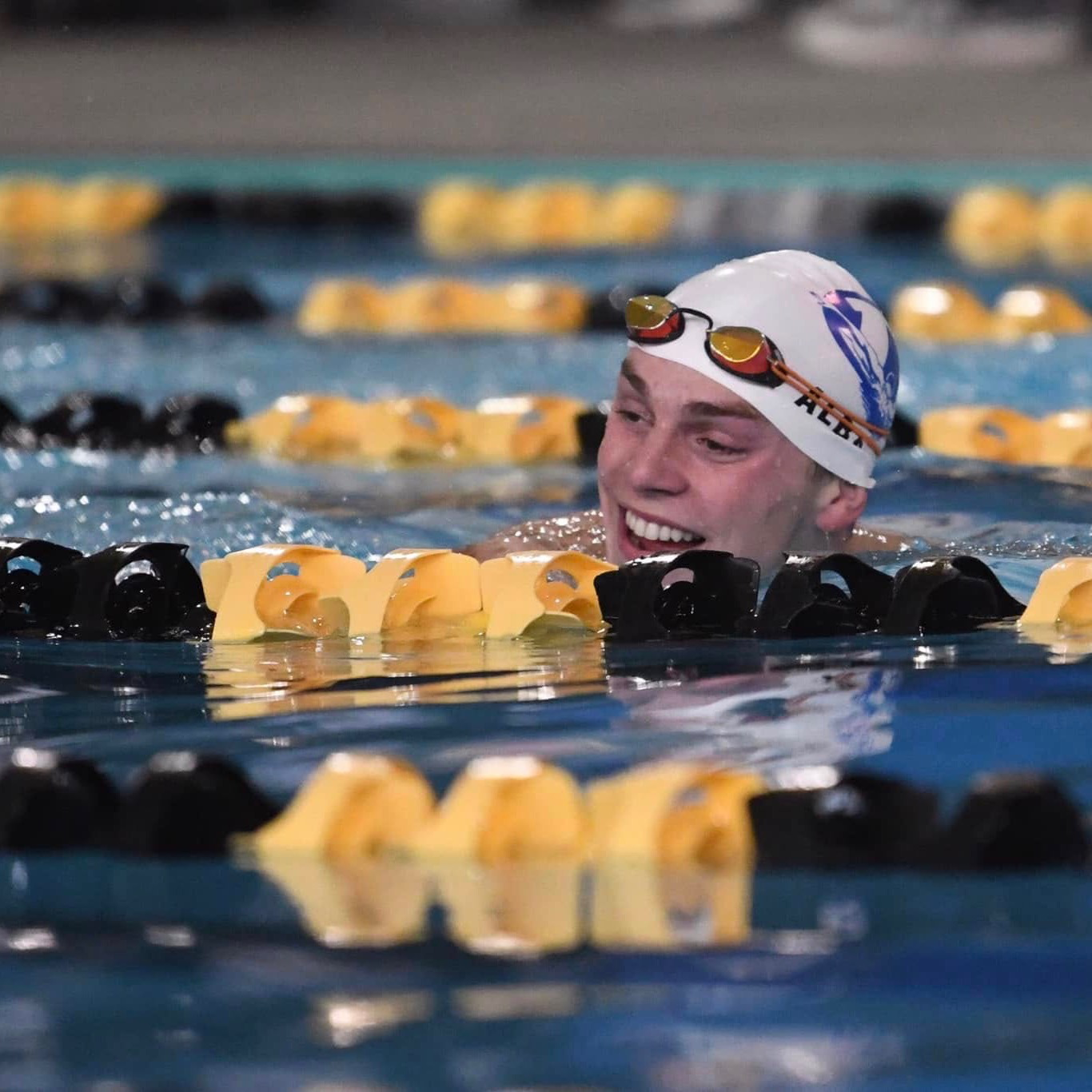 Decatur High School swimmer during a swim meet