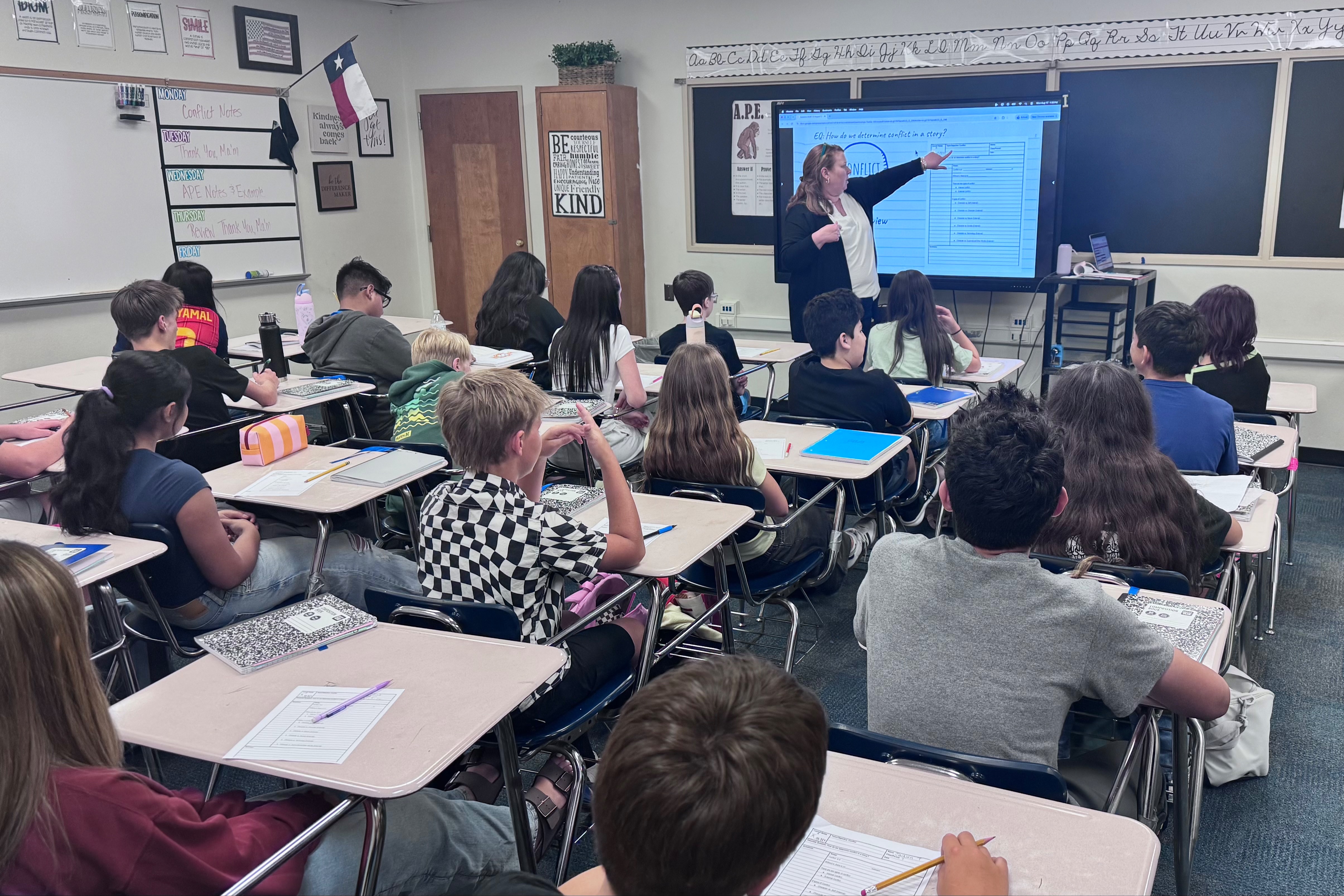 Middle school classroom
