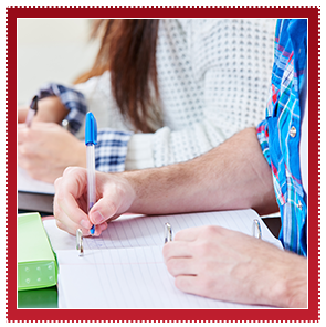 Hand writing on a notebook