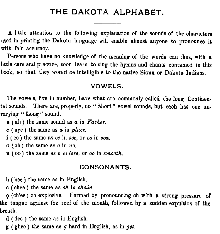 The Dakota Alphabet