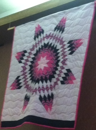 Pink & Black star quilt