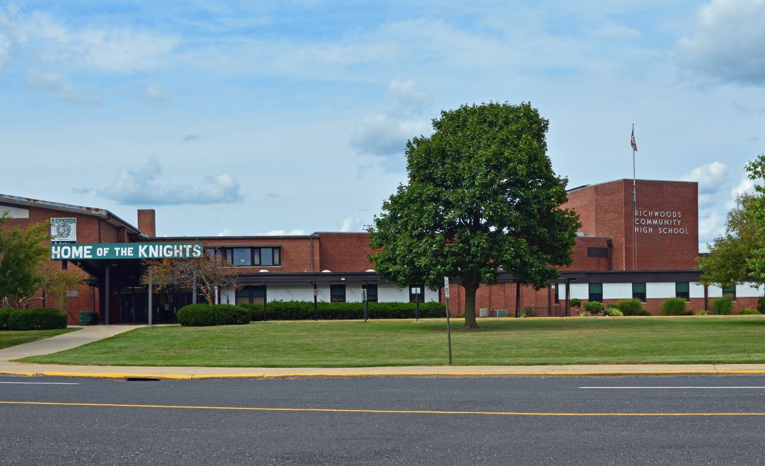 front of school building