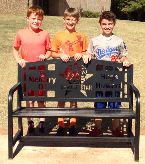 A Buddy Bench was placed on the east playground in memory of second grader Hugh Howard whose love of sports always brought a smile to his face.