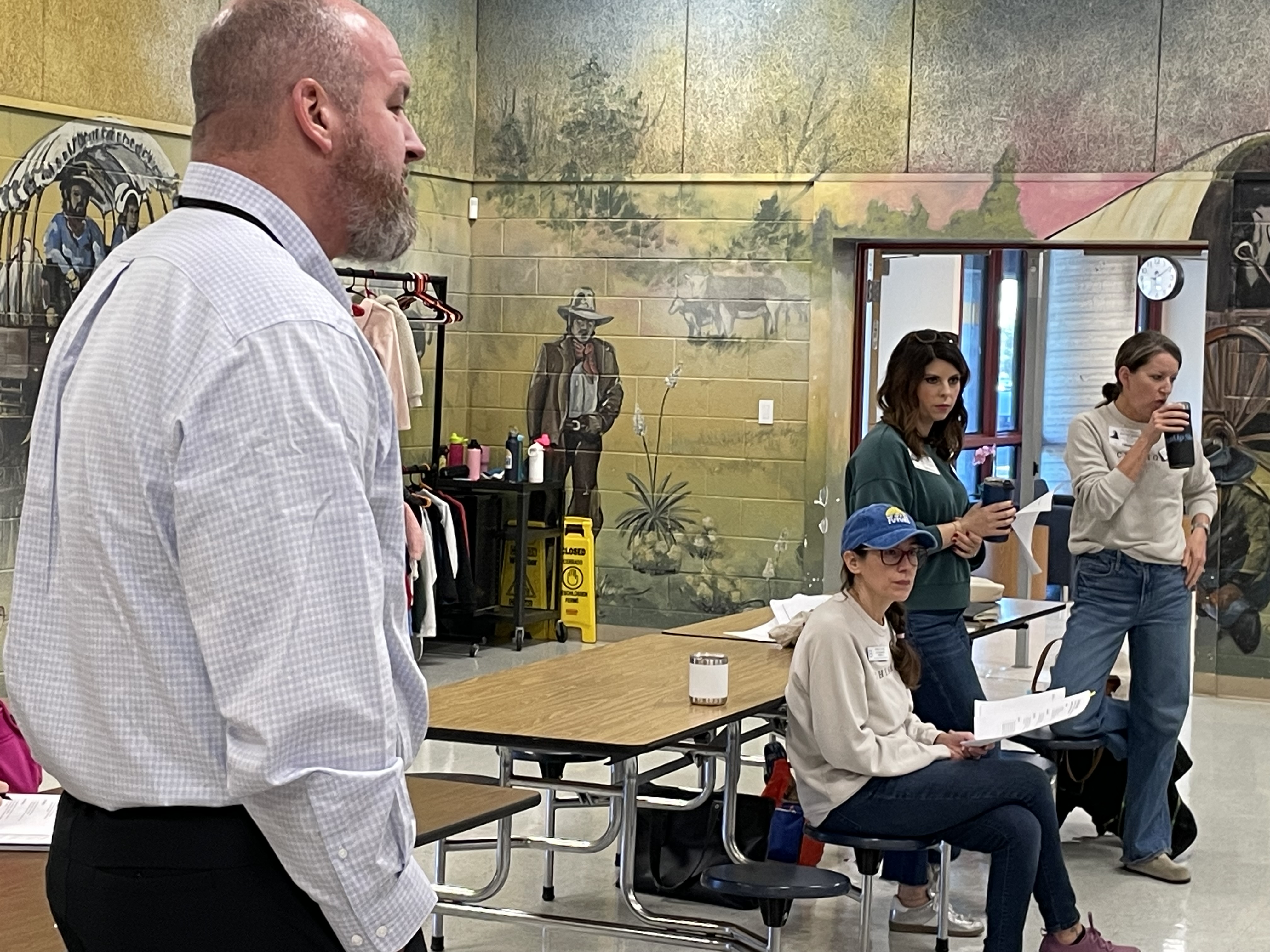 Principal and officers at PTO meeting