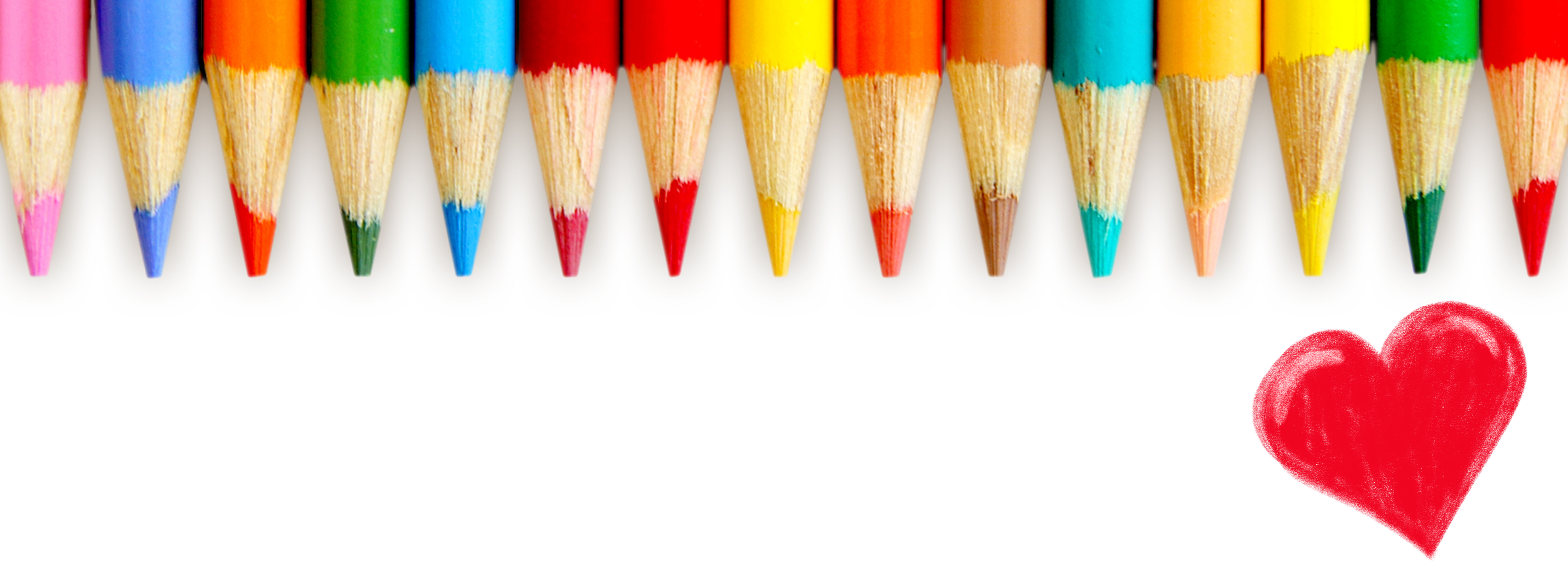 Colored pencils and heart