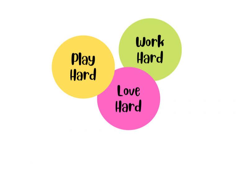 Core Values: play hard, love hard, work hard