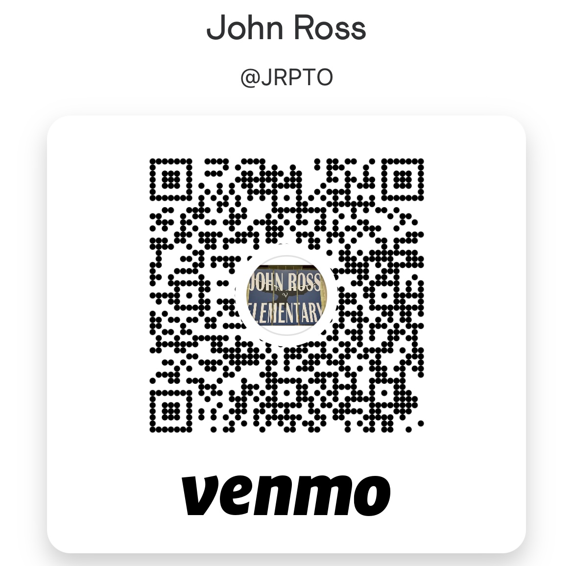 John Ross @JRPTO Venmo QR Code