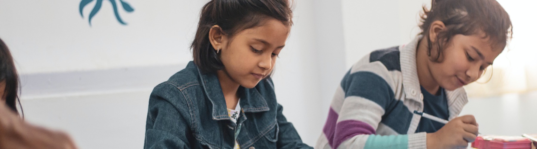 two young students studying