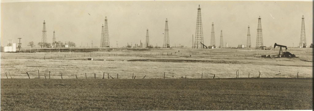 a field with several towers