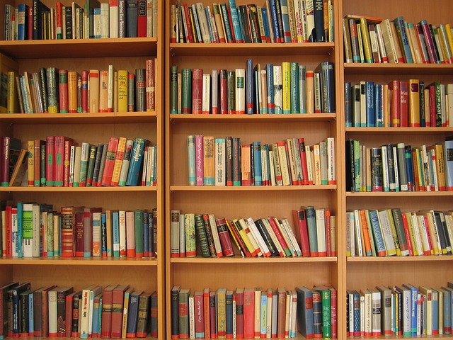 Books on bookcases