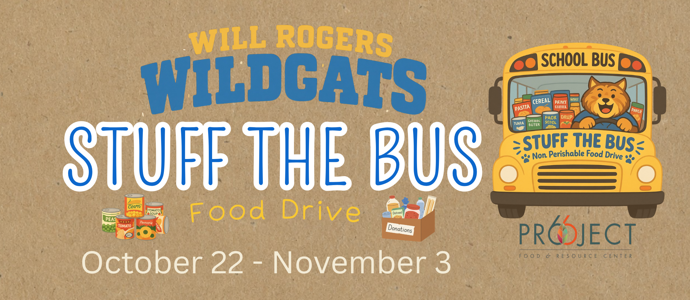 Stuff the Bus! October 22-November 3.