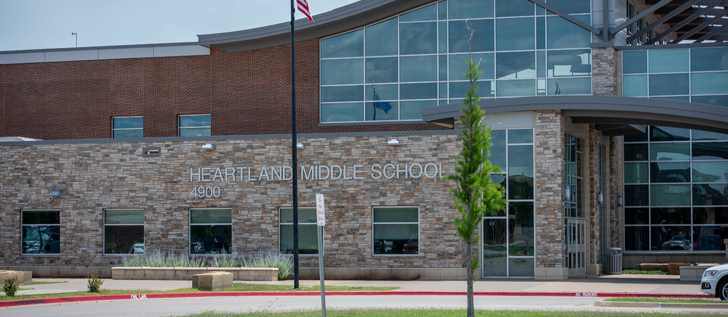 Entrance to Heartland Middle School building