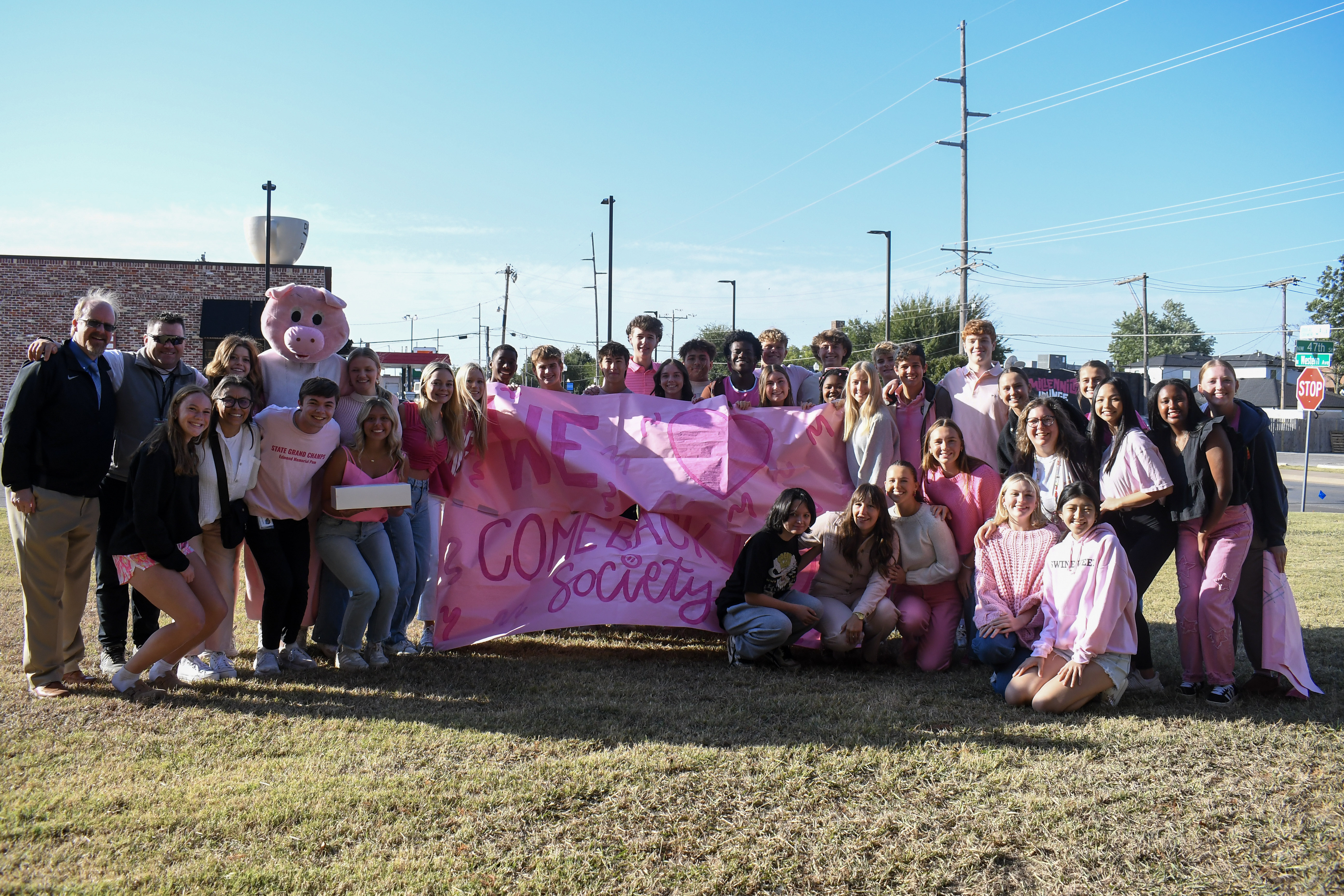 StuCo announcing the 2025 Swine Week recipient The ComeBack Kid Society (CKS) 