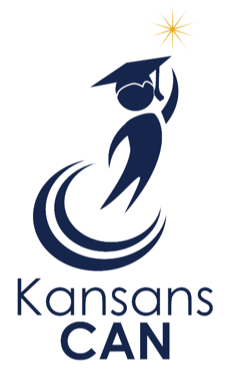 kansas can logo in blue and gold