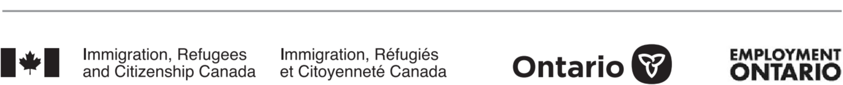 Adult Education is funded by Immigration, Refugees and Citizenship Canada, Government of Ontario and Employment Ontario.