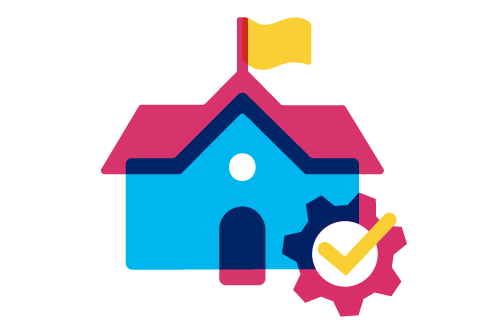 School House Icon with Checkmark