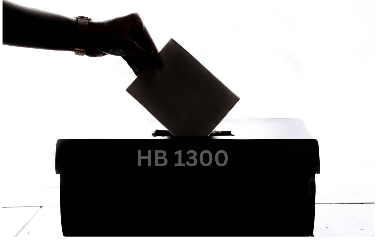ballot box with hb1300 on it