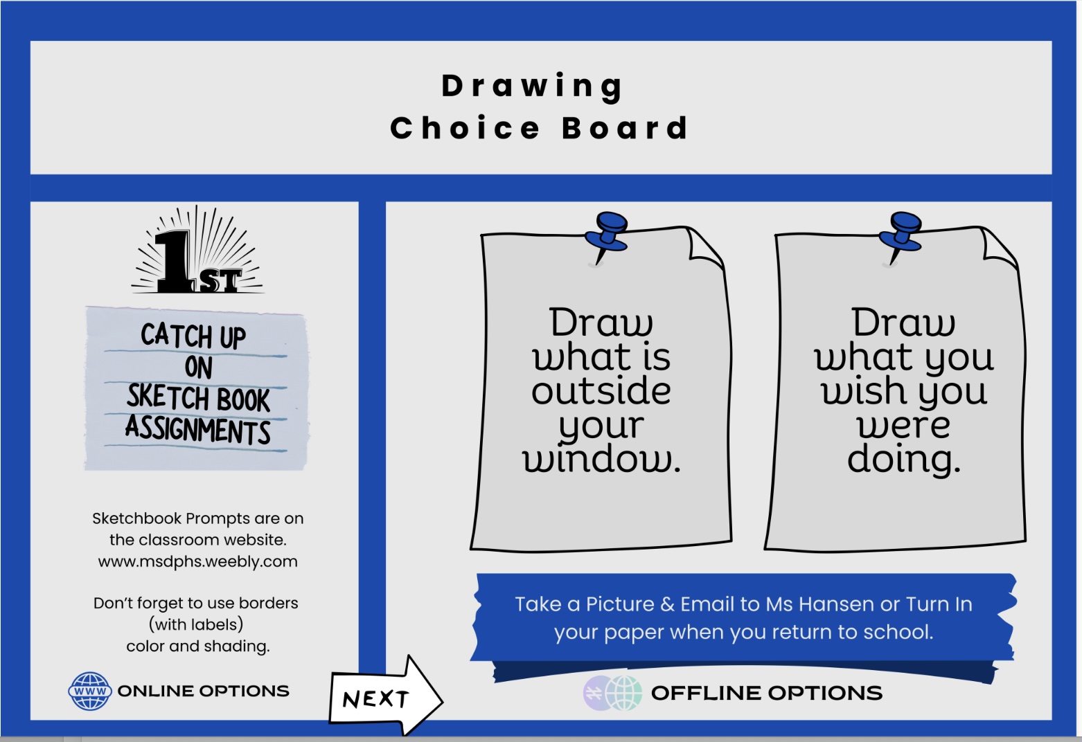 Drawing II Choice Board