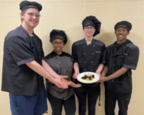 Woodrudd Career and Technical Center Culinary Arts Students presenting their food