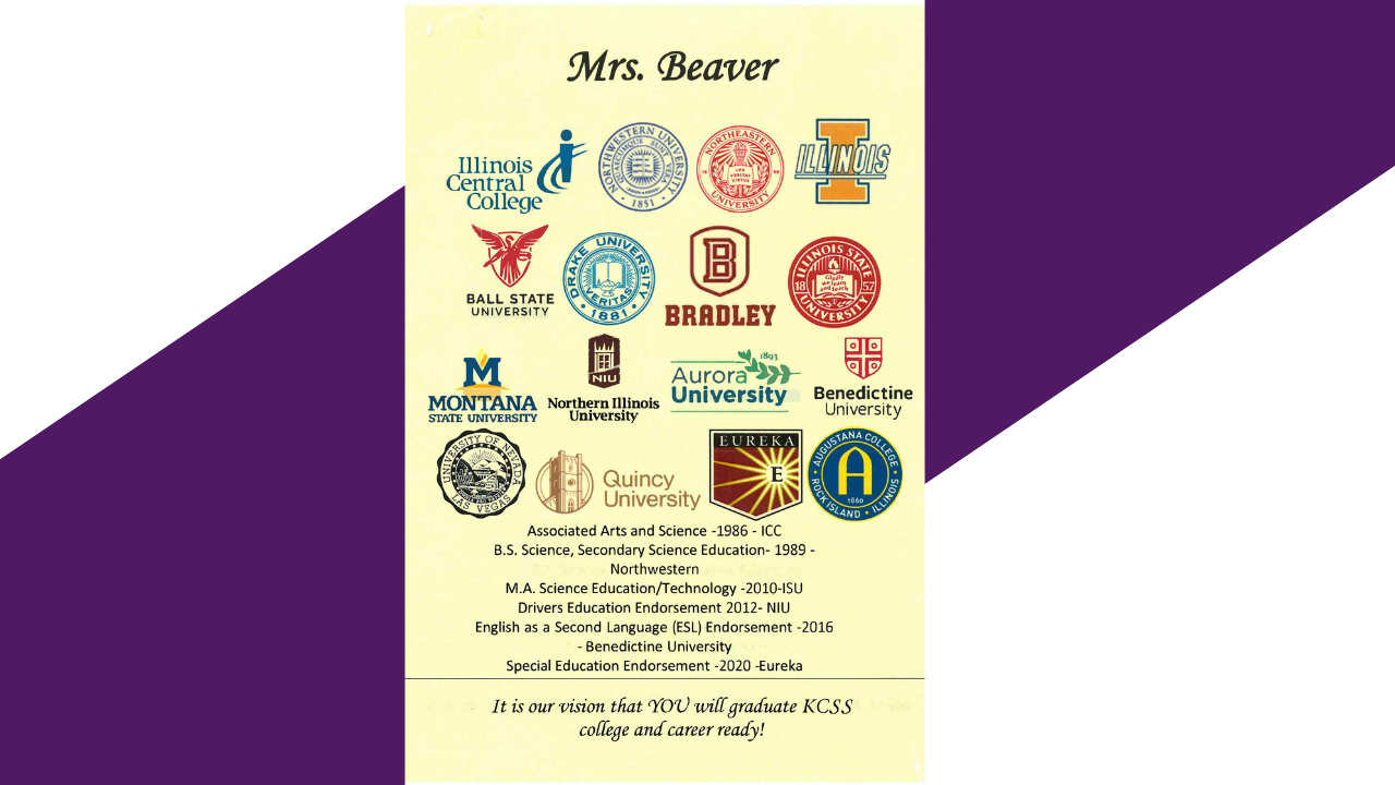 Mrs. Beaver's colleges she's attended