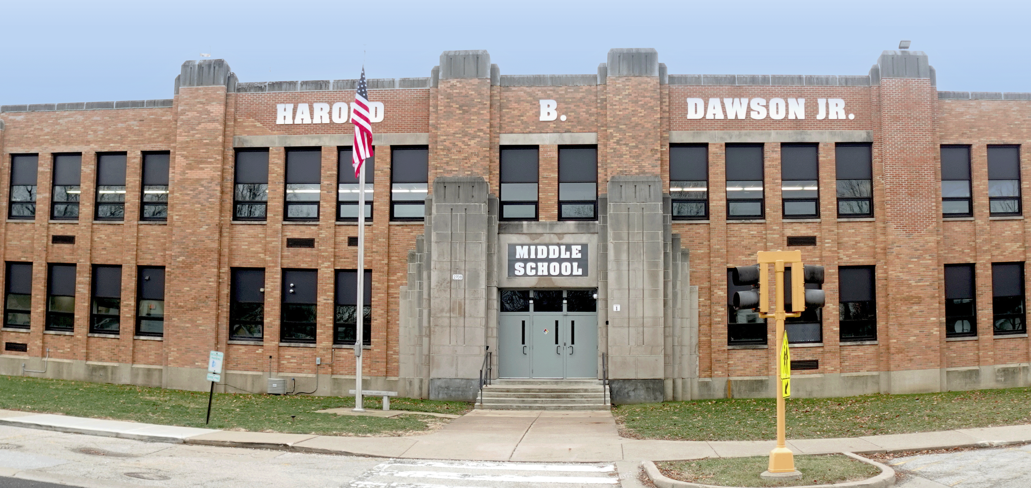 front of hb dawson school