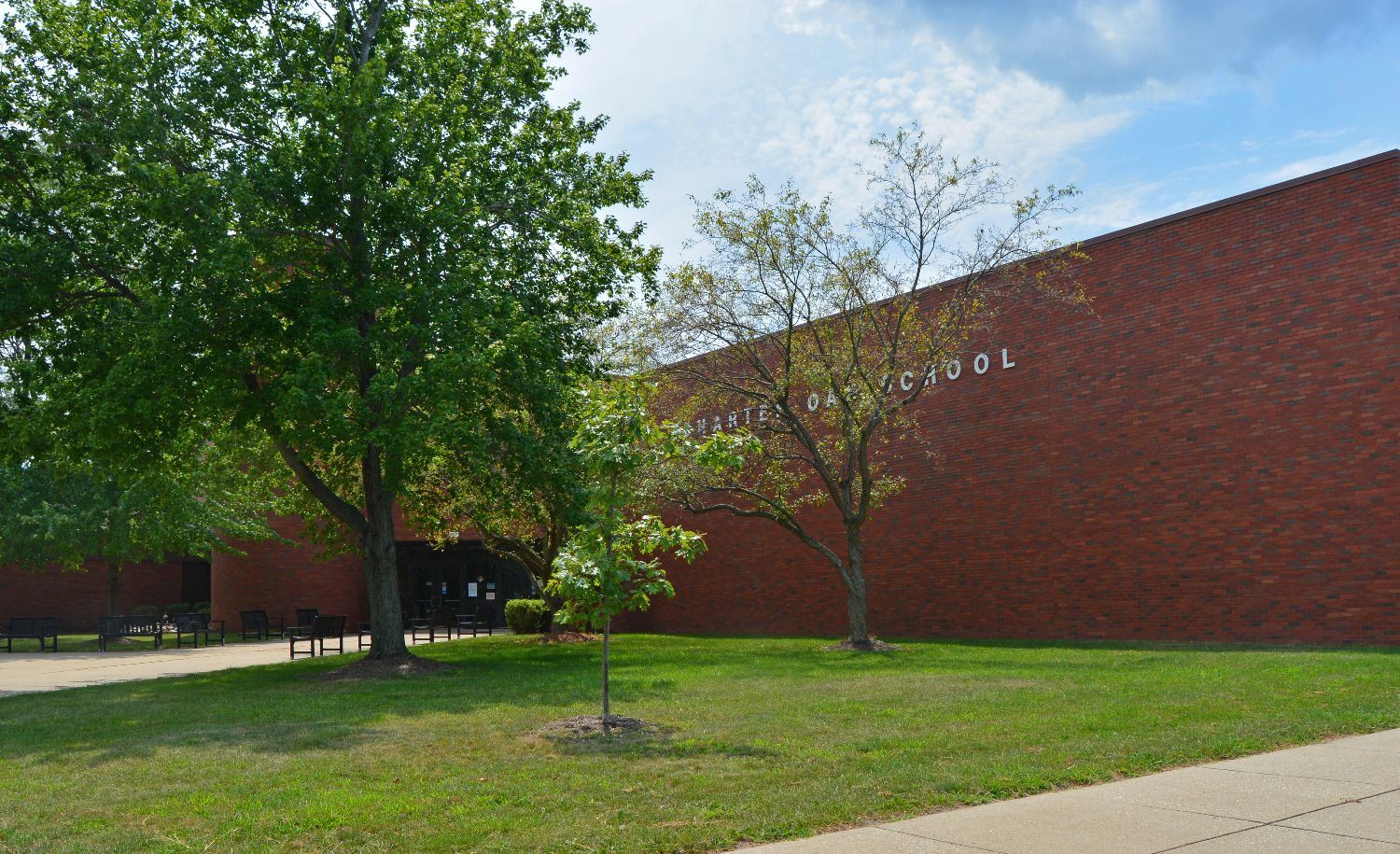 front of charter oak school building