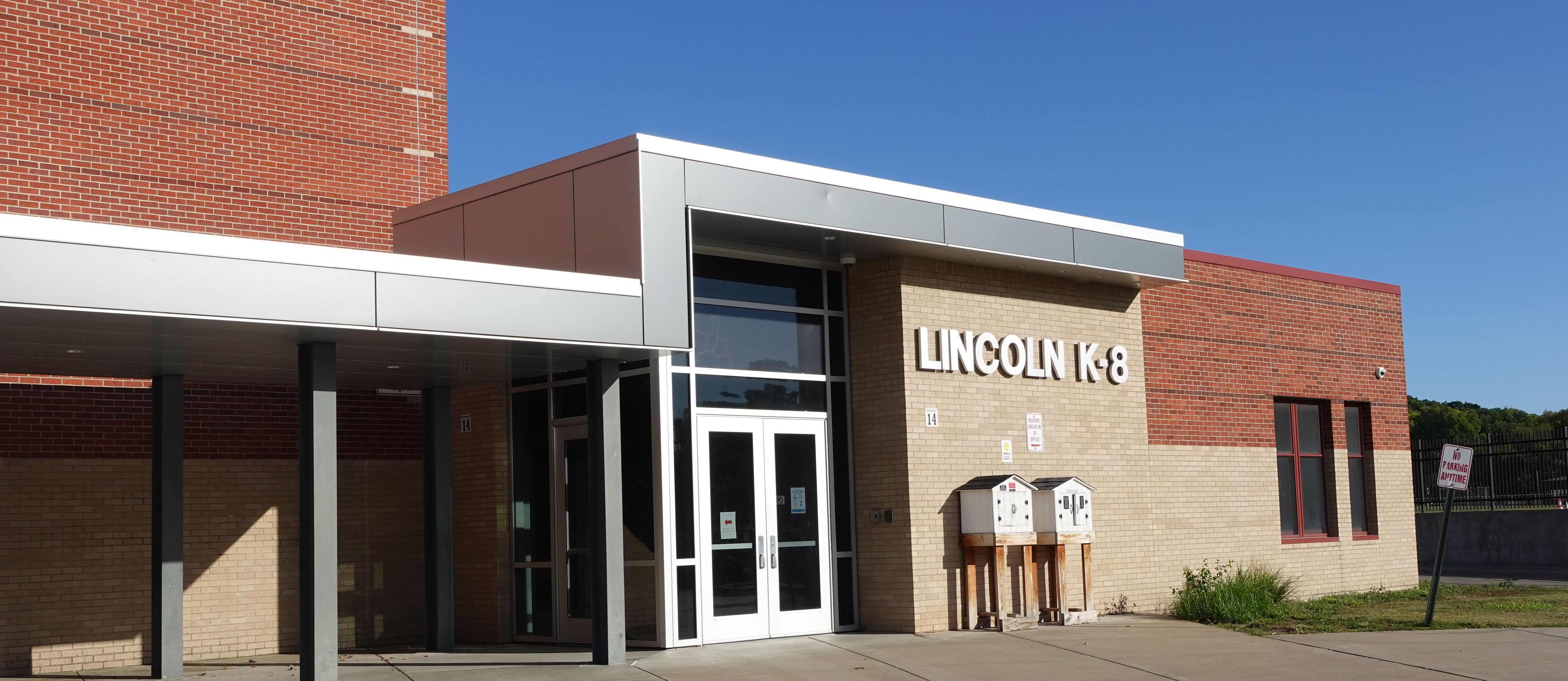 front of Lincoln School building