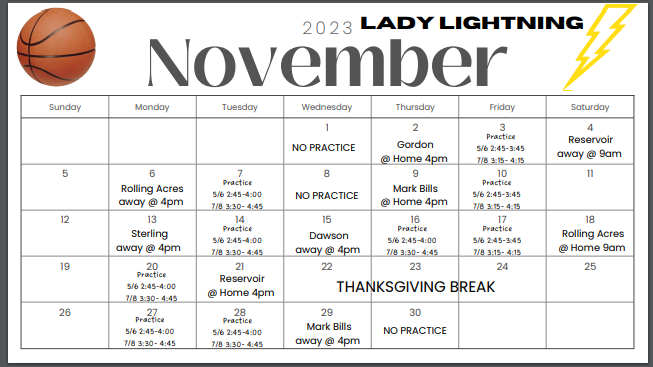 November Basketball Schedule