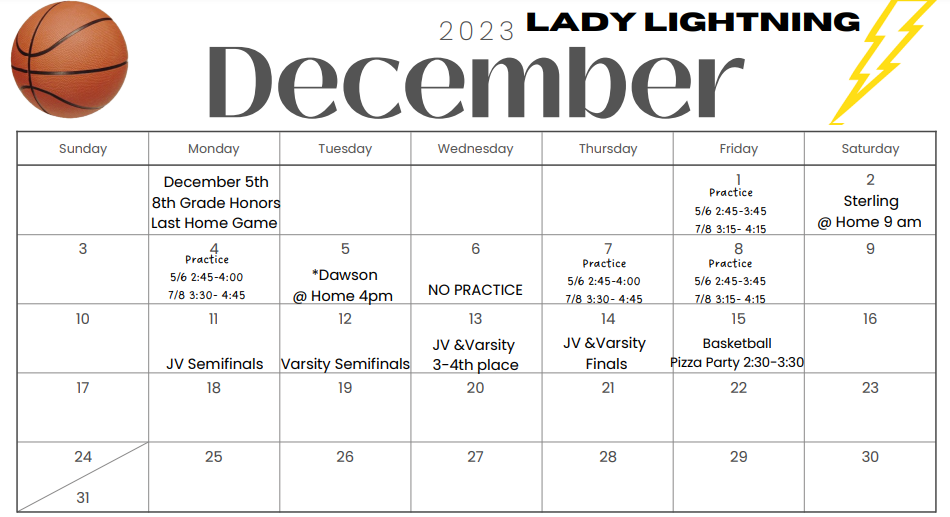 Dec Schedule
