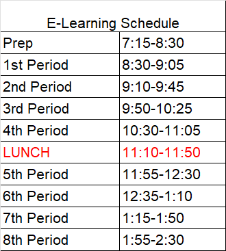 e learning schedule