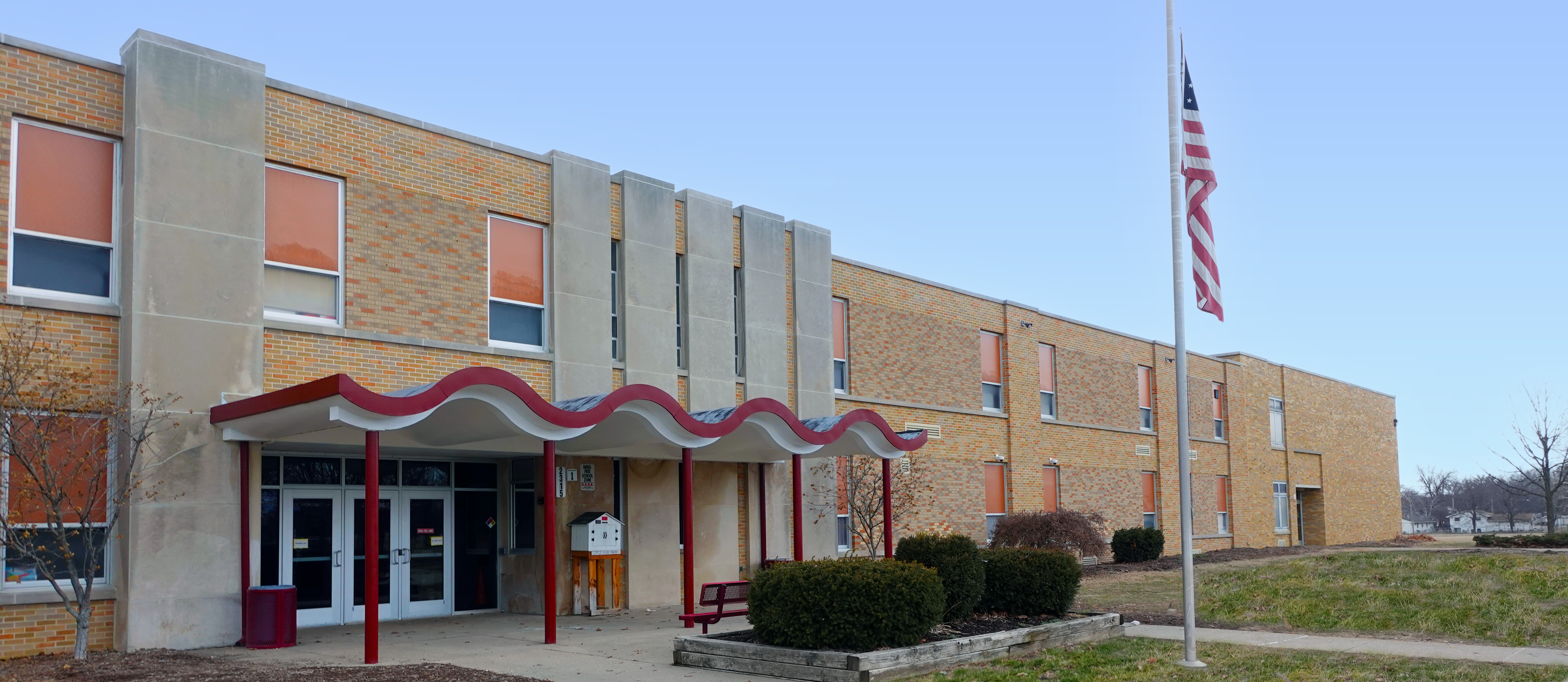front of sterling school building