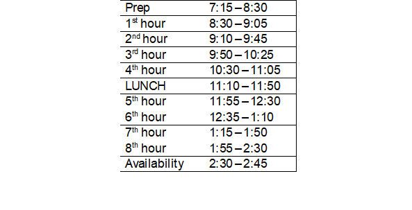 E-Learning Schedule