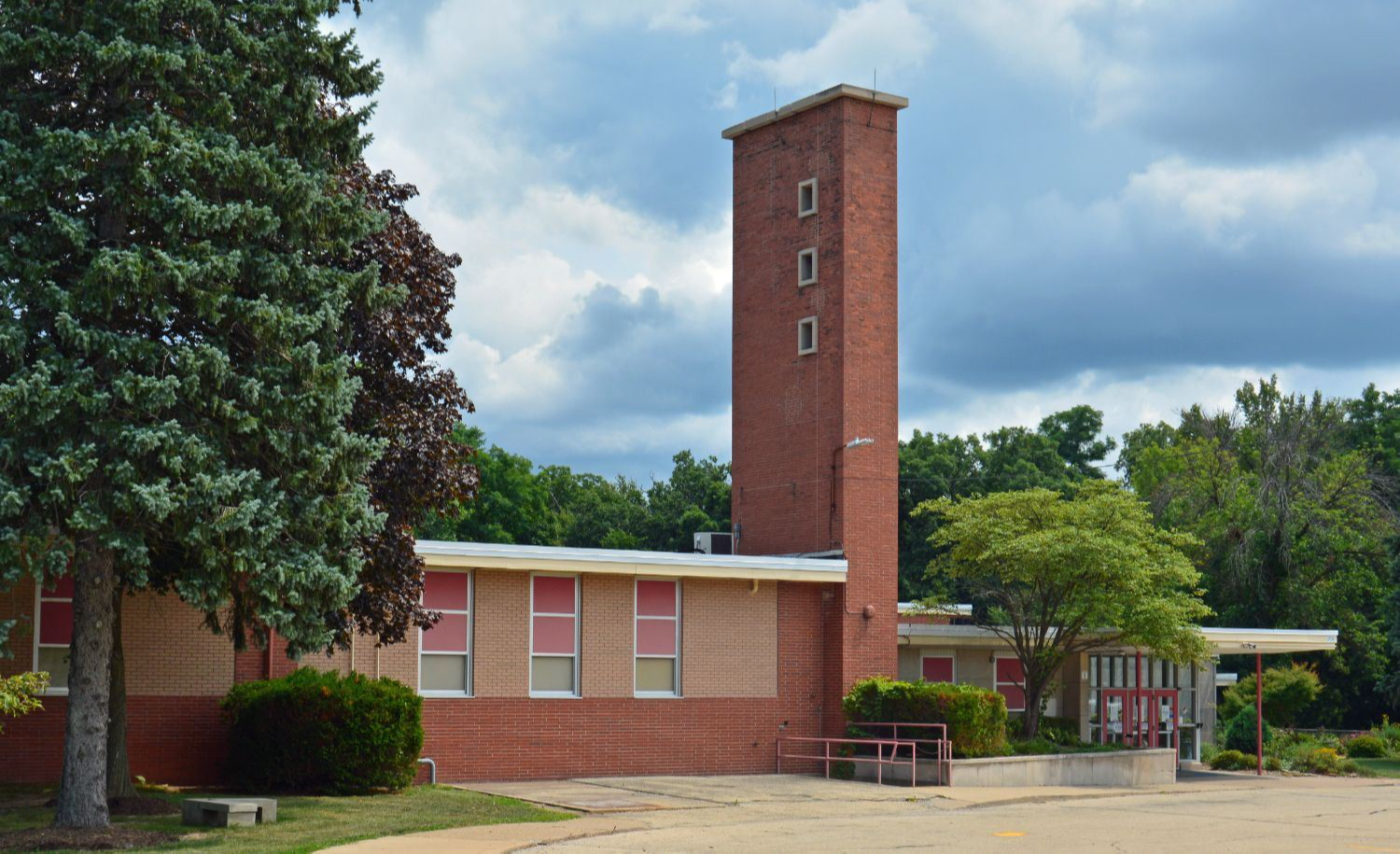 front of school building
