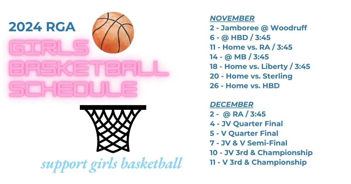 girls RGA Basketball Schedule