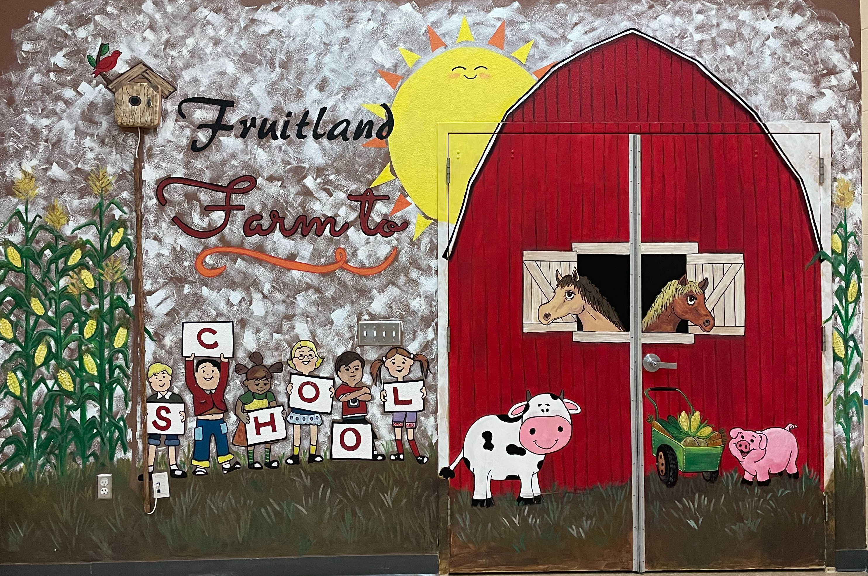 farm painting on wall