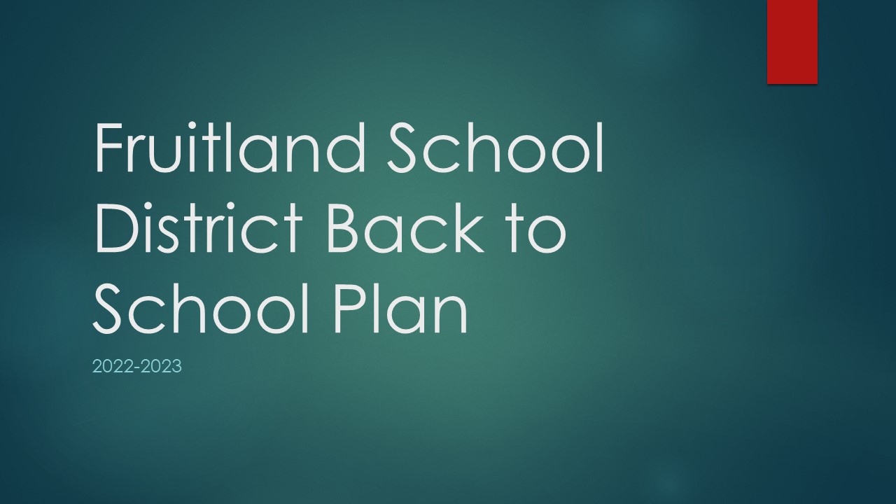 Fruitland School Back to School Plan